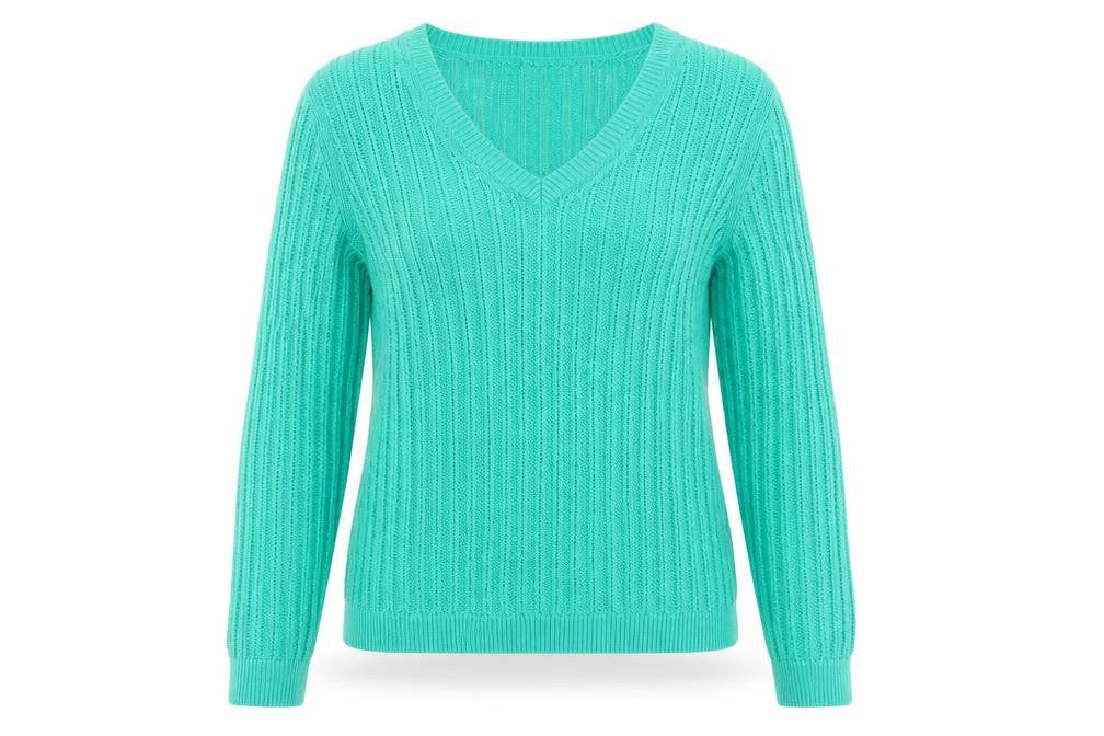 Marks and Spencer Autograph Green V-Neck Linen Women's Jumper Size 10