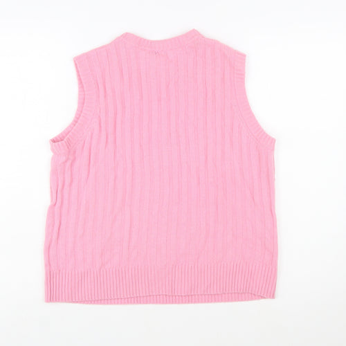 Marks and Spencer Autograph Pink Cashmere Blend Women's Sleeveless Cable Vest M