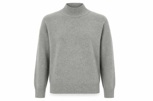 Front view of Marks & Spencer Women’s Grey Roll Neck Knit Jumper, size S