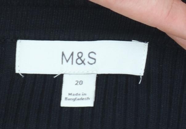Marks and Spencer Women's Black Off Shoulder Knit Camisole Top Size 20