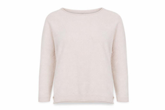 Front view of Crew Clothing women’s beige, size UK 12, knit jumper