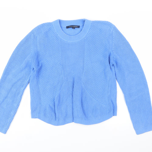 French Connection Women Blue Cotton Chunky Knit Pullover Jumper M