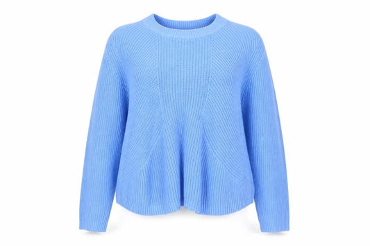Front view of French Connection Women Blue Cotton Chunky Knit jumper M