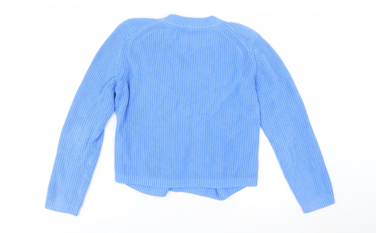 French Connection Women Blue Cotton Chunky Knit Pullover Jumper M