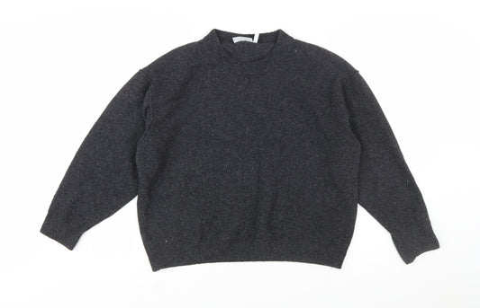 Weekday Womens Grey Wool Blend Crew Neck Pullover Jumper Size S