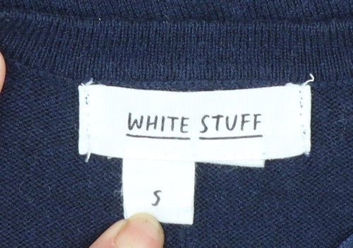 White Stuff Women’s Blue Long Sleeve Knit Cardigan Size S
