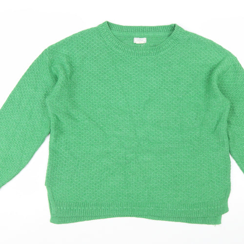 FatFace Women Green Crew Neck Knit Jumper Size 14