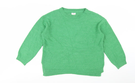 FatFace Women Green Crew Neck Knit Jumper Size 14