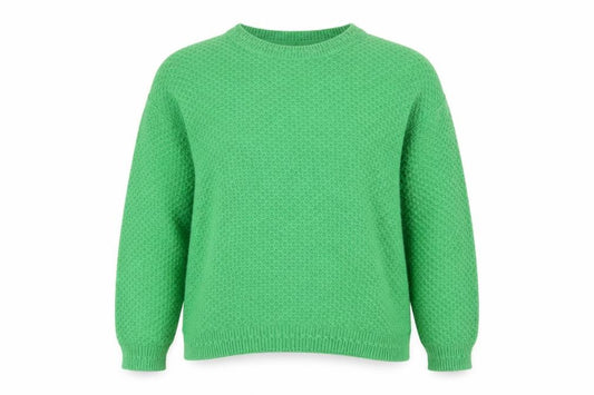 Front view of FatFace Women Green Crew Neck Knit Jumper, size 14