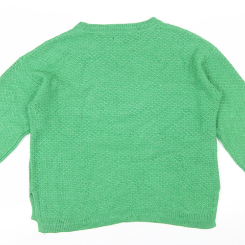 FatFace Women Green Crew Neck Knit Jumper Size 14