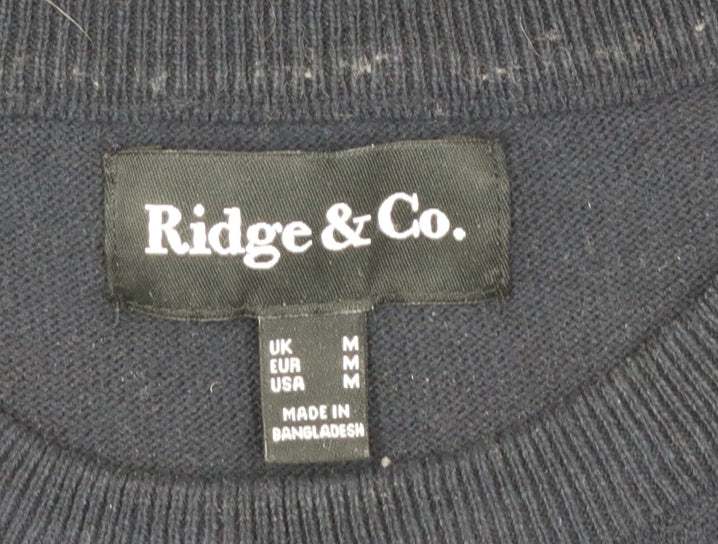 Ridge & Co. Men's Blue Cotton Knit Short Sleeve Jumper M