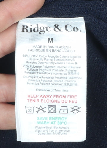 Ridge & Co. Men's Blue Cotton Knit Short Sleeve Jumper M