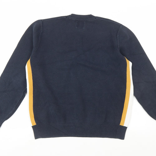 Kin Women's Blue Crew Neck Cotton Pullover Jumper Size M
