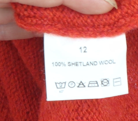 TOAST Women's Red Shetland Wool Sleeveless V-Neck Vest Size 12