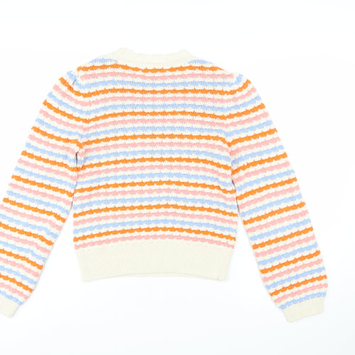 Tu Women Multicoloured Striped Knit Jumper Size 8 Pullover