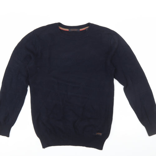 Scotch & Soda Men's Navy Blue Medium Crew Neck Pullover Jumper