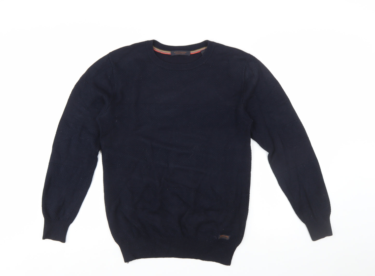 Scotch & Soda Men's Navy Blue Medium Crew Neck Pullover Jumper