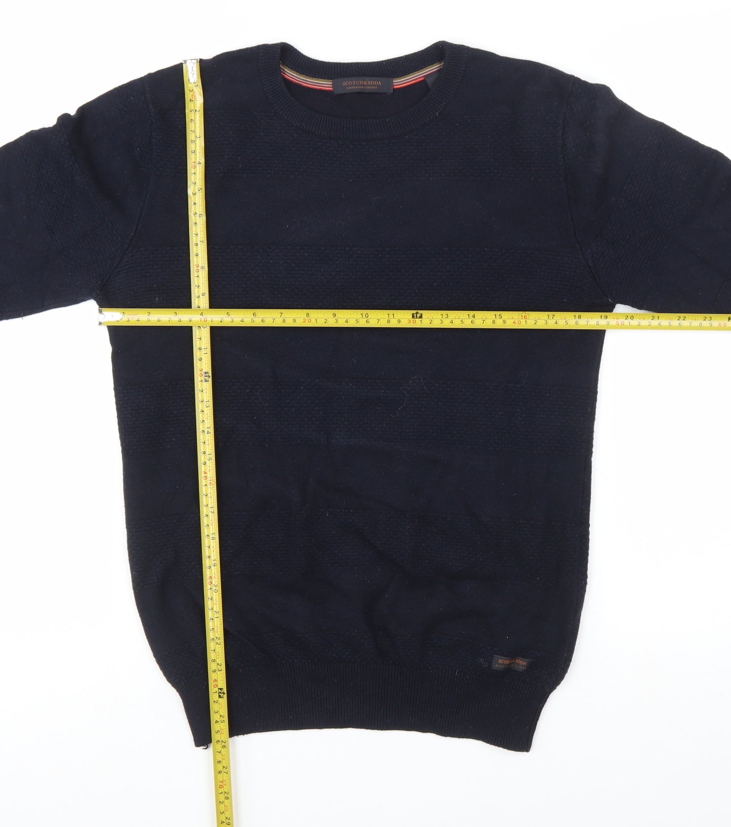 Scotch & Soda Men's Navy Blue Medium Crew Neck Pullover Jumper