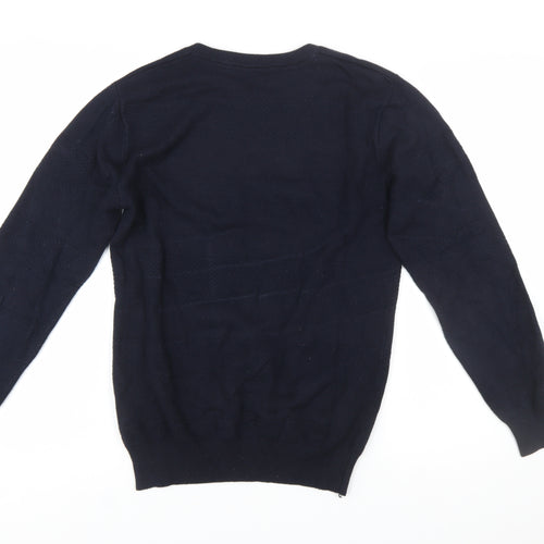 Scotch & Soda Men's Navy Blue Medium Crew Neck Pullover Jumper