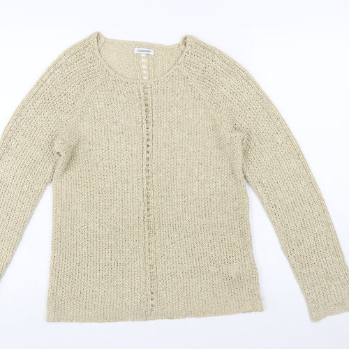 Damart Women Beige Open-Knit Pullover Jumper Size S