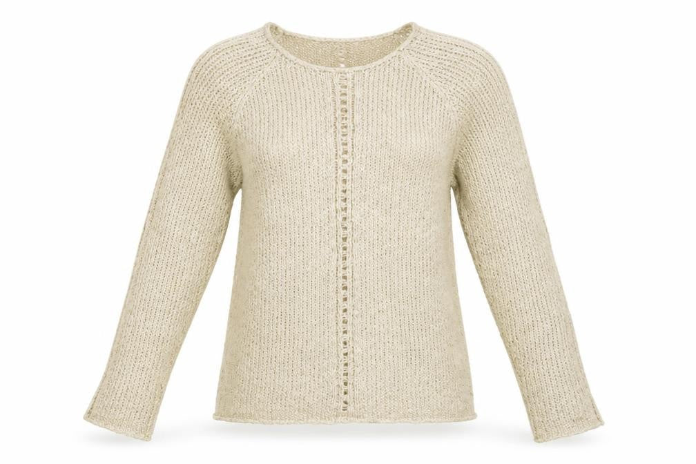 Front view of Damart Women Beige Open-Knit jumper, size S