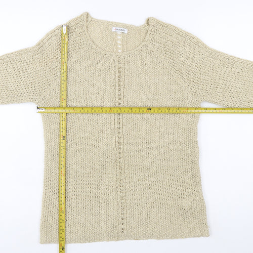 Damart Women Beige Open-Knit Pullover Jumper Size S