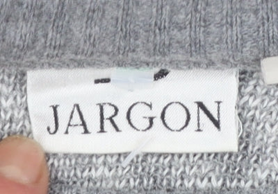 Jargon Womens Grey Fair Isle Acrylic Knit Jumper M
