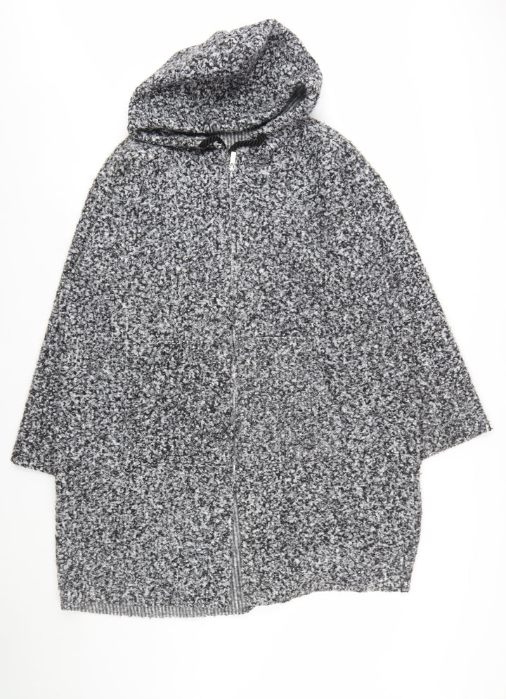Beloved Woman Grey Hooded Full Zip Cardigan L Soft Knit