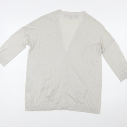 French Connection Women's Beige L Cardigan Knit Viscose Blend