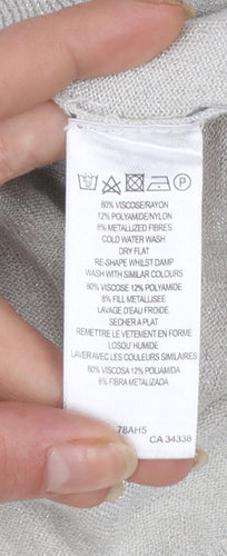French Connection Women's Beige L Cardigan Knit Viscose Blend