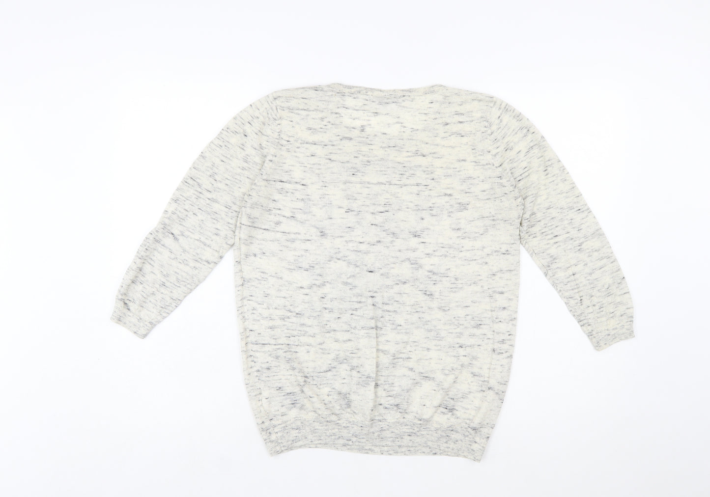 Warehouse Womens Beige Aztec Knit Pullover Jumper Size 12