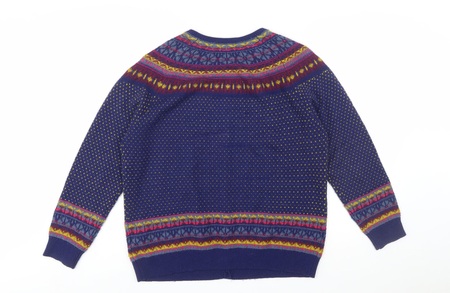 Marks and Spencer Women Blue Fair Isle Cardigan UK 20 Wool Blend
