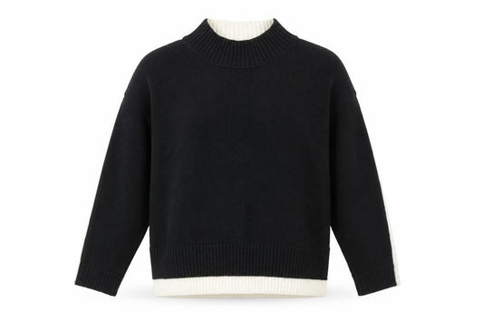 Front view of Marks & Spencer women’s black roll neck knit jumper l