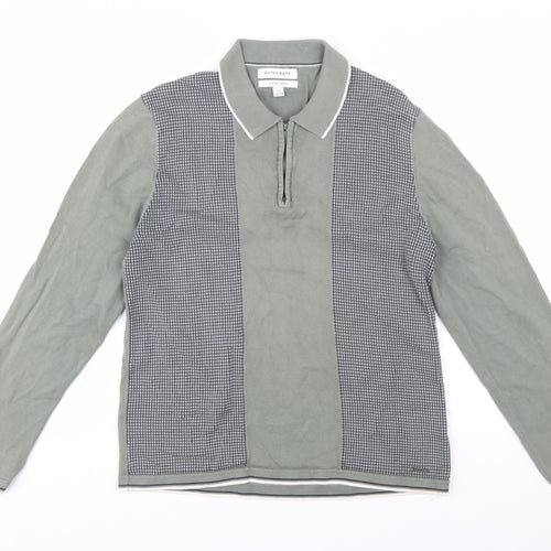 Marks and Spencer Autograph Men's Grey Collared Long Sleeve Pullover Jumper M