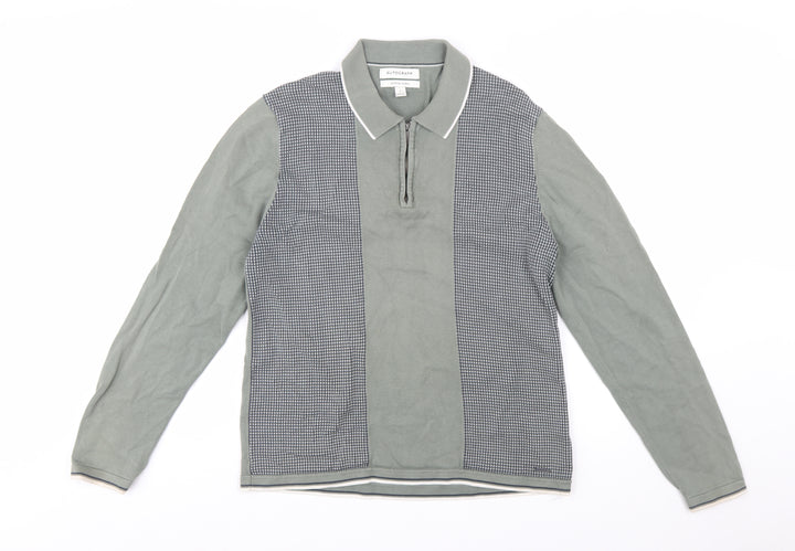 Marks and Spencer Autograph Men's Grey Collared Long Sleeve Pullover Jumper M