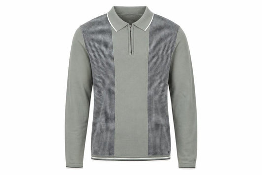 Front view of Marks & Spencer Autograph Men's Grey Collared Long Sleeve jumper M