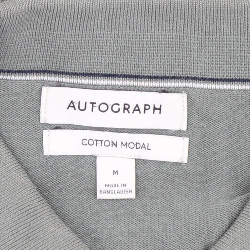 Marks and Spencer Autograph Men's Grey Collared Long Sleeve Pullover Jumper M