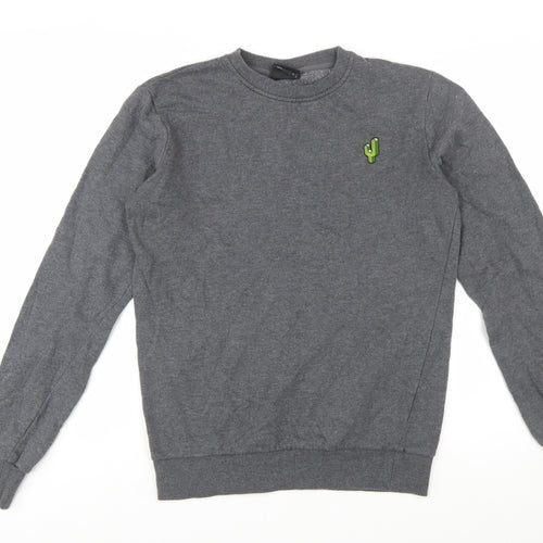 Ayacucho Men’s Grey Pullover Sweatshirt S Embroidered Logo