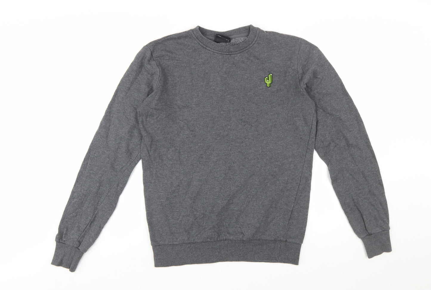 Ayacucho Men’s Grey Pullover Sweatshirt S Embroidered Logo
