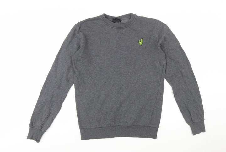 Ayacucho Men’s Grey Pullover Sweatshirt S Embroidered Logo