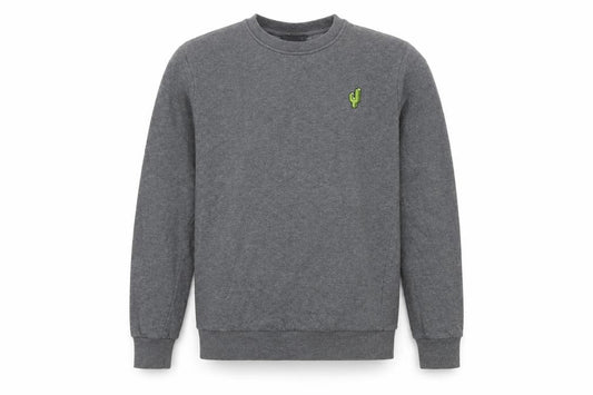 Front view of Ayacucho Men’s Grey Pullover Sweatshirt S Embroidered Logo