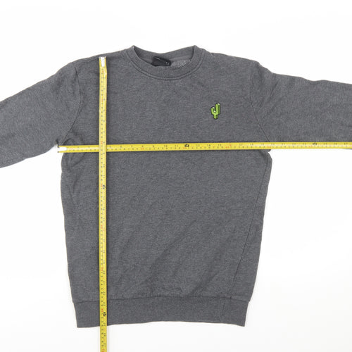 Ayacucho Men’s Grey Pullover Sweatshirt S Embroidered Logo