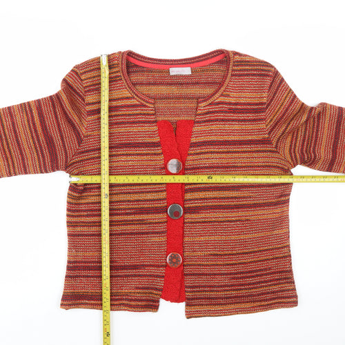 Marks and Spencer Per Una Women's Multicoloured L Striped 3/4 Sleeve Cardigan