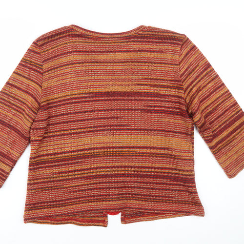 Marks and Spencer Per Una Women's Multicoloured L Striped 3/4 Sleeve Cardigan