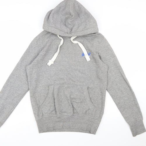 Superdry Men's Grey Pullover Hoodie S Regular Fit Fleece Lined