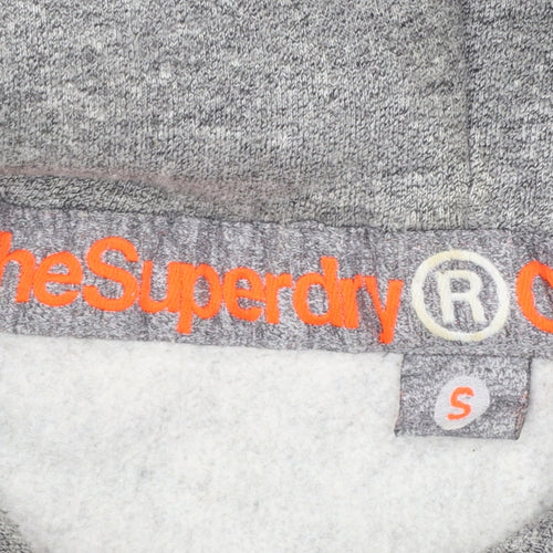 Superdry Men's Grey Pullover Hoodie S Regular Fit Fleece Lined