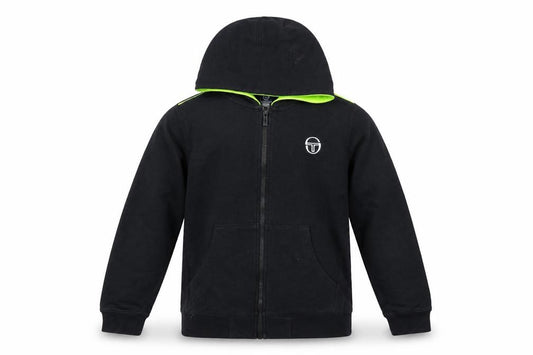 Sergio Tacchini Boys Black Full Zip Hoodie 14 Years 164cm Cotton Logo Sportswear