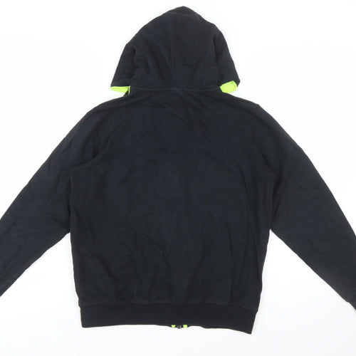 Sergio Tacchini Boys Black Full Zip Hoodie 14 Years 164cm Cotton Logo Sportswear