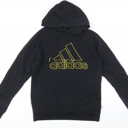 Adidas Men's Black Pullover Hoodie Small Logo Sports Fleece