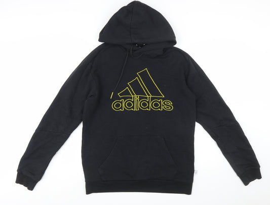 Adidas Men's Black Pullover Hoodie Small Logo Sports Fleece